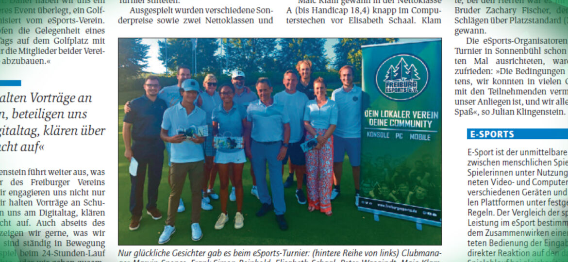 Unser Golfturnier in der Zeitung