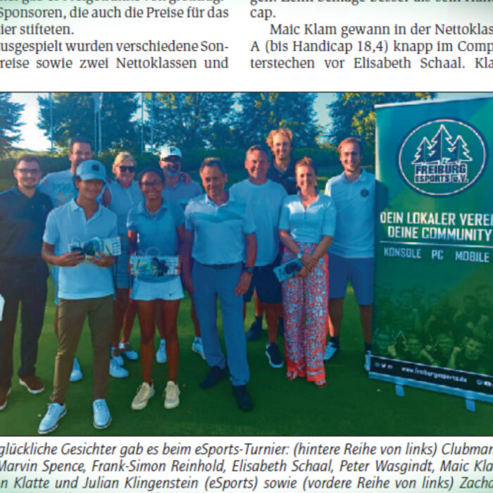 Unser Golfturnier in der Zeitung